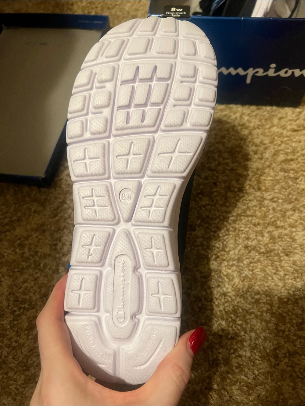 NIB Women’s Champion Black Athletic Sneakers with White Soles Size 8 Wide - Picture 13 of 14
